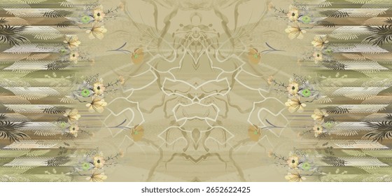 Textile digital arte mogol elemento de ornamento Flora estilo Kurtis tatuagem tradicional texturizado pele parede papelada para mulheres Indiana roupas e coisas como padrão de fronteira flores artesanais retro etc