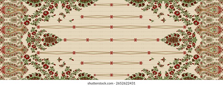 Textile digital arte mogol elemento de ornamento Flora estilo Kurtis tatuagem tradicional texturizado pele parede papelada para mulheres Indiana roupas e coisas como padrão de fronteira flores artesanais retro etc