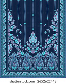 Textile digital arte mogol elemento de ornamento Flora estilo Kurtis tatuagem tradicional texturizado pele parede papelada para mulheres Indiana roupas e coisas como padrão de fronteira flores artesanais retro etc