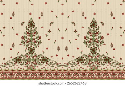 Textile digital arte mogol elemento de ornamento Flora estilo Kurtis tatuagem tradicional texturizado pele parede papelada para mulheres Indiana roupas e coisas como padrão de fronteira flores artesanais retro etc