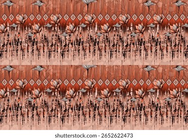 Textile digital arte mogol elemento de ornamento Flora estilo Kurtis tatuagem tradicional texturizado pele parede papelada para mulheres Indiana roupas e coisas como padrão de fronteira flores artesanais retro etc