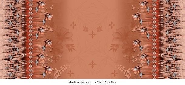 Textile digital arte mogol elemento de ornamento Flora estilo Kurtis tatuagem tradicional texturizado pele parede papelada para mulheres Indiana roupas e coisas como padrão de fronteira flores artesanais retro etc