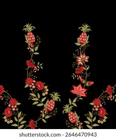 Textile digital Mughal pattern handmade masks for women Indiana border classical texture traditional tattoo artist print in febric geometry Daman beautiful motif ornament element Kurtis style ethnicit
