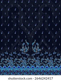 Textile digital Mughal pattern set of damask wallpaper gifts card for women Indiana border classical texture traditional tattoo artist motif ornament element Kurtis style ethnic groups background etc.