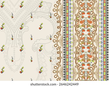 Textile digital Mughal pattern set of damask wallpaper gifts card for women Indiana border classical texture traditional tattoo artist motif ornament element Kurtis style ethnic groups background etc.