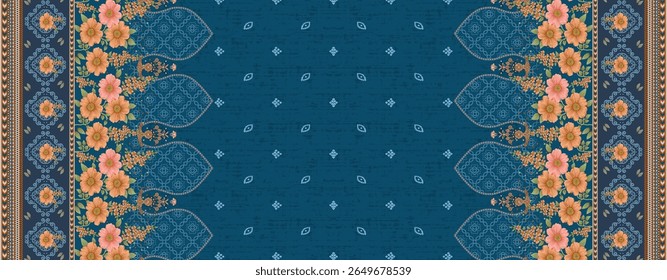 Têxtil digital Mughal padrão conjunto de damasco papel de parede presentes cartão para mulheres Indiana bordas textura clássica tradicional tatuagem artista impressão em geometria febric Daman bela série turca de motivo