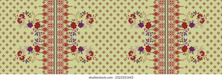 Textile digital pattern design motif ikat rugs paisley print on fabric