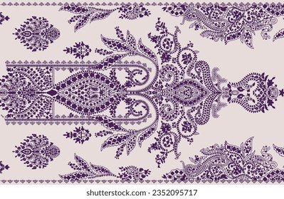 Textile digital pattern motif design ethnic style print in fabric.