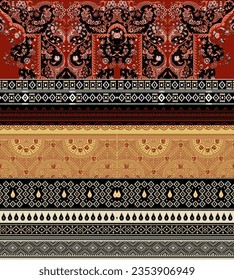 Textile digitale Muster Motiv handgefertigte ertränkte Teppiche paisley Druck in Stoff.