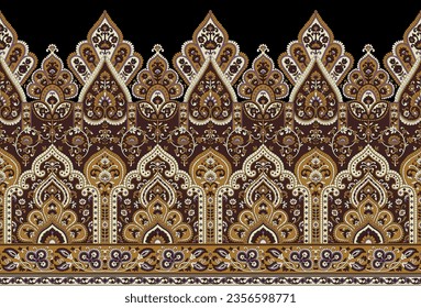 Textile digital pattern motif style handmade drown print in fabric.