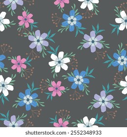 Diseño de Vector floral sin costuras textil y digital
