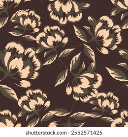 Diseño de Vector floral sin costuras textil y digital