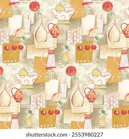 Textile and digital seamless patter.