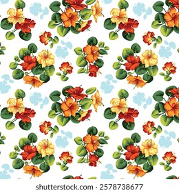 Textile and digital seamless pattern butterflies design.