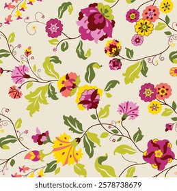 Textile and digital seamless pattern butterflies design.
