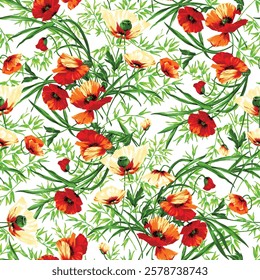 Textile and digital seamless pattern butterflies design.