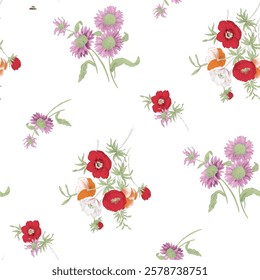 Textile and digital seamless pattern butterflies design.