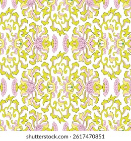 Textile and digital seamless pattern butterflies design