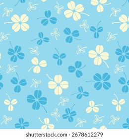 Textile and digital seamless pattern butterflies design.