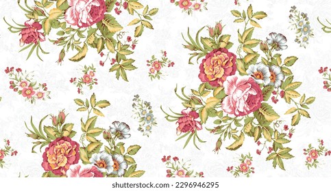 Diseño vectorial floral de patrones textiles y digitales sin fisuras 