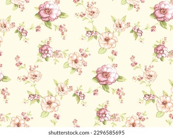 Textile and digital seamless pattern vector floral design 