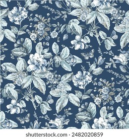 Textile and digital seamless vector pattern floral design