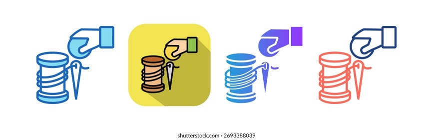 Icono de exportaciones de textiles Ilustración vectorial multiestilo