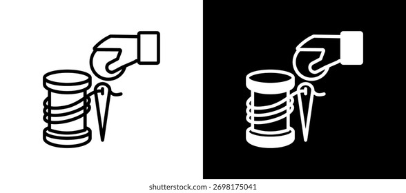 Textile Exports Icon whiteblack Vector Illustration