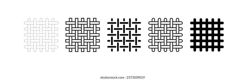 Textile fabric icons. Textile symbol. Interlacing of fibers. Vector