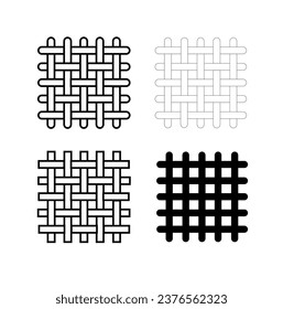 Textile fabric icons. Textile symbol. Interlacing of fibers. Vector
