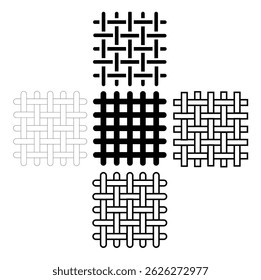 Textile fabric icons. Textile symbol. Interlacing of fibers. Vector
