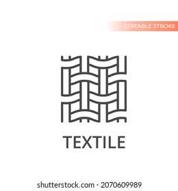 Textile fabric line vector icon. Outline, editable stroke.