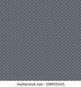 Textile fabric with mesh pattern in tones of blue. Decorative textured background. Vector illustration.