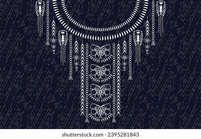 Textile Fabric neck design, oriental pattern traditional, Geometric oriental pattern design for fashion women clothing Neckline design for textile print.