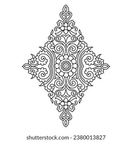 Textile Fabric neck design, pattern traditional, floral necklace embroidery design for fashion clothing design for textile print.