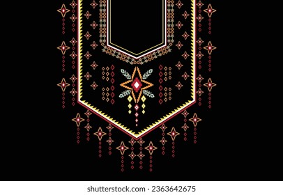 Textile Fabric neck design,oriental pattern traditional ,Geometric oriental pattern design for fashion women clothing Neckline design for textile print.