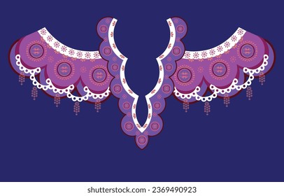 Textile Fabric neck design,oriental pattern traditional ,Geometric oriental pattern design for fashion women clothing Neckline design for textile print.
