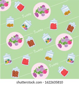 Textile and Fabric Pattern Candy and Sweet Jars 