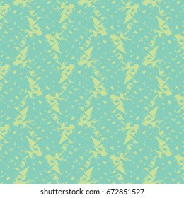 Textile fabric pattern. Green abstract decorative background. Vector design.