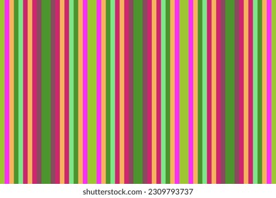 Textile fabric pattern of lines texture background with a vertical seamless vector stripe in pink and green colors.