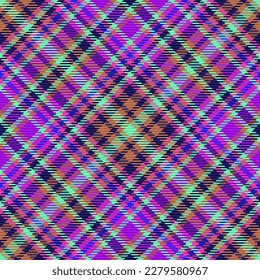 Textilgewebe Muster. Nahtlose Überprüfung Hintergrund. Vektorgrafik geplagter Tartan in Blau- und Magentalfarben.