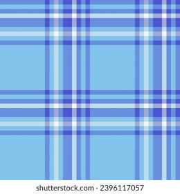 Textile fabric pattern of seamless texture vector with a background tartan check plaid in cyan and blue colors.