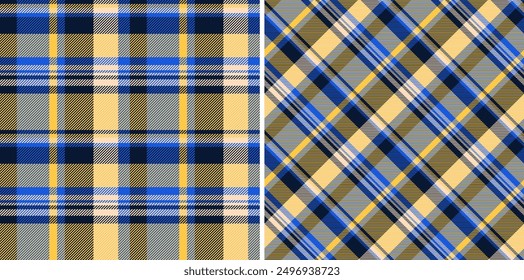 Tela textil a cuadros de textura de tartán de Vector con un patrón de verificación de fondo sin costuras. Establecer en los colores del espacio. Últimas tendencias de moda.