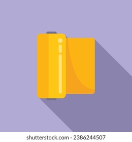 Textile fabric roll icon flat vector. Fashion work equipment. Pin sew