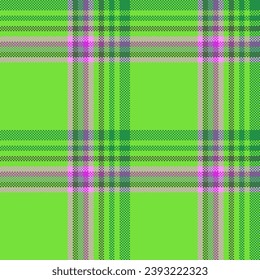 Textile fabric seamless of background texture check with a plaid pattern tartan vector in green and pastel colors.