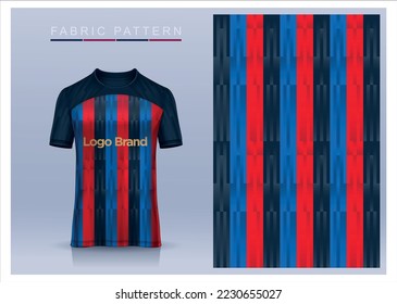 Textile fabric for sports shirt, sports shirt, barca jersey. barça shirt. football jersey for football club. Uniform front view.