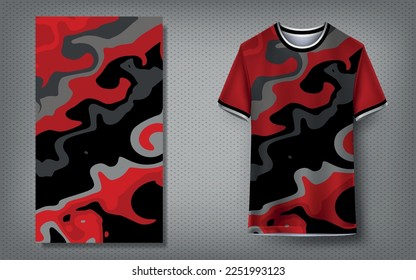 Textile fabric for sports t-shirt, soccer jersey mockup for football club. uniform front view.