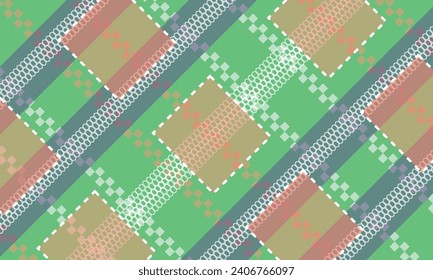 Textile fabric tartan or plaid retro color pattern texture design background