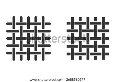 Textile fabric vector icons. Sewing textile icon set. Textile symbol, vector, isolated illustration on white background.