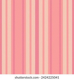 Textile fabric vertical of texture background lines with a vector stripe seamless pattern in red and bisque colors.